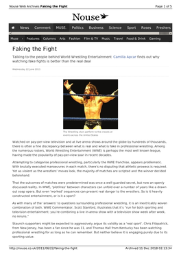 Faking the Fight | Nouse