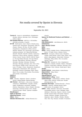 Net Media Covered by Opoint in Slovenia