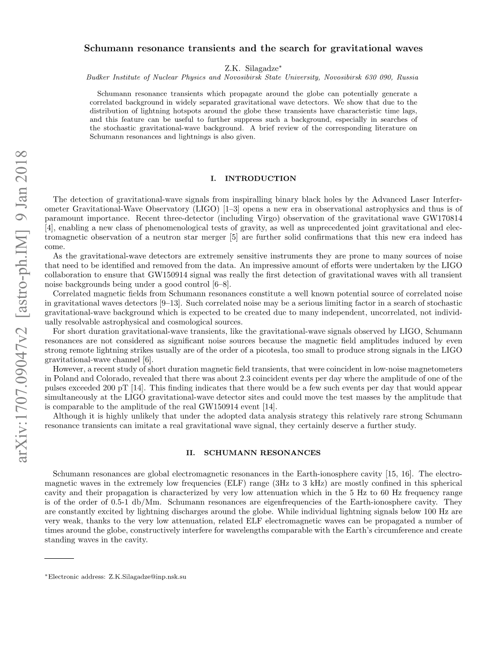 Arxiv:1707.09047V2 [Astro-Ph.IM] 9 Jan 2018 Eywa,Tak Otevr O Teuto,Rltdefelectr Cavity