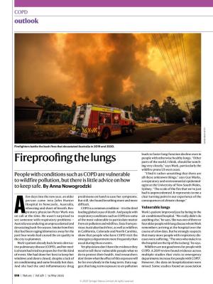 Fireproofing the Lungs Parts of the World, I Think, Should Be Watch- Ing Very Closely,” Says Wark, Particularly the Wildfire-Prone US West Coast