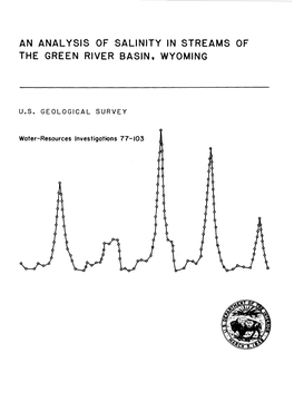 An Analysis of Salinity in Streams of the Green River Basin, Wyoming