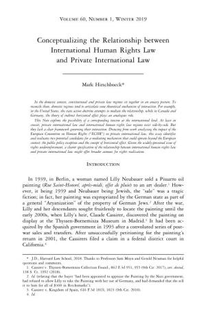 Conceptualizing the Relationship Between International Human Rights Law and Private International Law