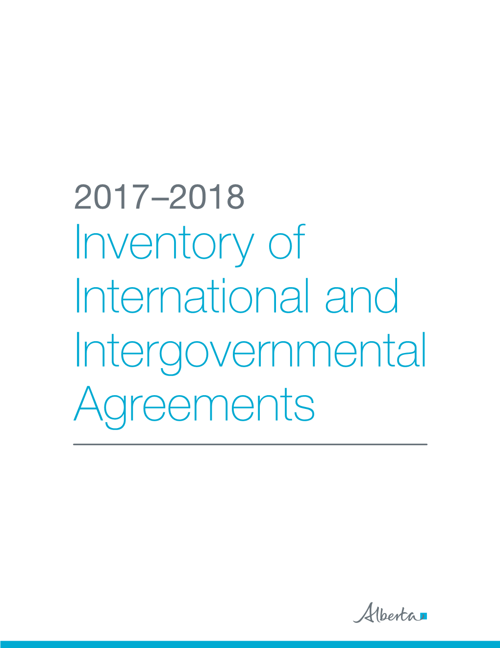 2018 | Inventory of International and Intergovernmental Agreements, Continued