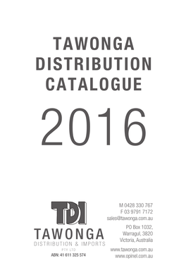 Tawonga Distribution Catalogue 2016