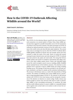 How Is the COVID-19 Outbreak Affecting Wildlife Around the World?
