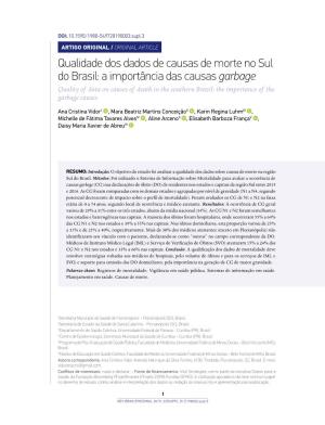 Quality of Data on Causes of Death in Southern Brazil