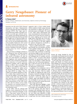 Gerry Neugebauer: Pioneer of Infrared Astronomy B