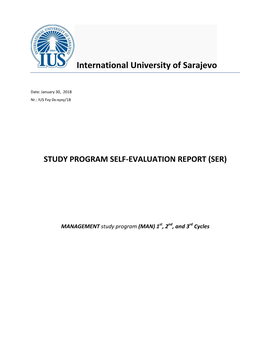 Study Program Self-Evaluation Report (Ser)