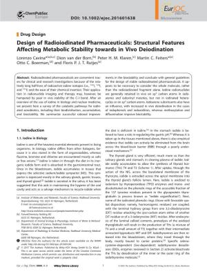 Design of Radioiodinated Pharmaceuticals: Structural