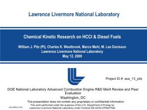 Chemical Kinetic Research on HCCI & Diesel Fuels