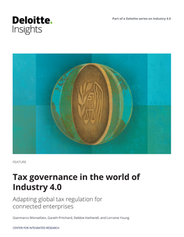 Tax Governance in the World of Industry 4.0 Adapting Global Tax Regulation for Connected Enterprises