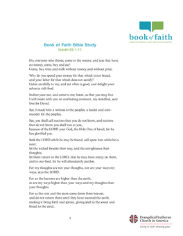 A Book of Faith Bible Study on Isaiah 55:1-11