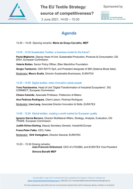 Agenda and Speakers' Bios