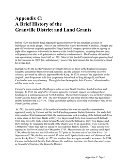 A Brief History of the Granville District and Land Grants