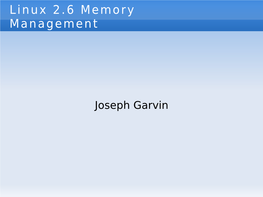 Linux 2.6 Memory Management
