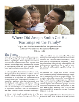 Where Did Joseph Smith Get His Teachings on the Family?