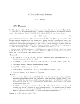 Gcds and Gauss' Lemma