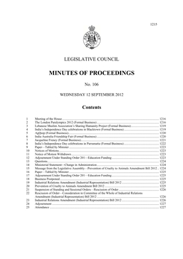 Minutes of Proceedings