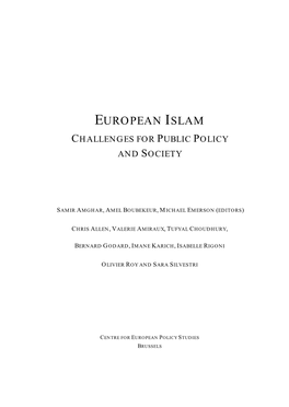 European Islam Challenges for Public Policy and Society