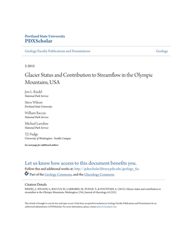 Glacier Status and Contribution to Streamflow in the Olympic Mountains, USA