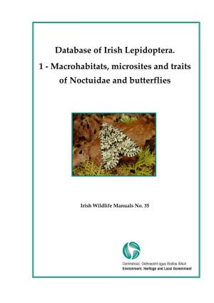 Database of Irish Lepidoptera. 1 - Macrohabitats, Microsites and Traits of Noctuidae and Butterflies