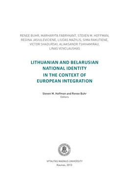 Lithuanian and Belarusian National Identity in the Context of European Integration