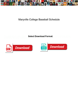 Maryville College Baseball Schedule