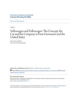 The Concept, the Car and the Company in Four Germanies and the United States