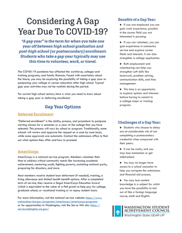 Considering a Gap Year Due to COVID-19?