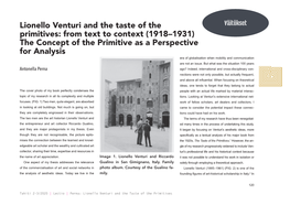 Lionello Venturi and the Taste of the Primitives: from Text to Context