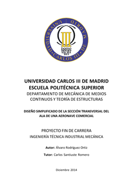 Universidad Carlos Iii De Madrid Escuela Politécnica Superior Departamento De Mecánica De Medios Continuos Y Teoría De Estructuras