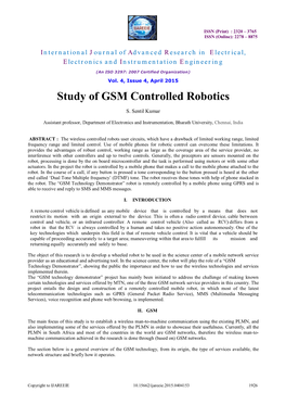 Study of GSM Controlled Robotics