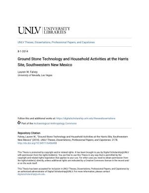 Ground Stone Technology and Household Activities at the Harris Site, Southwestern New Mexico