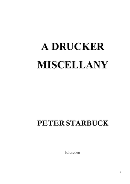 A Drucker Miscellany