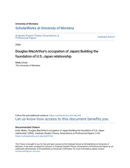 Douglas Macarthur's Occupation of Japan| Building the Foundation of U.S.-Japan Relationship