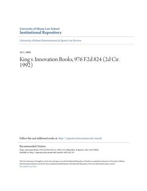 King V. Innovation Books, 976 F.2D 824 (2D Cir