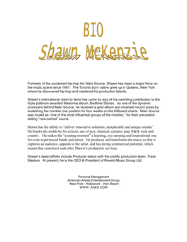Shawn Mckenzie Reverb Music Group Ltd