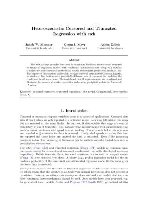 Heteroscedastic Censored and Truncated Regression with Crch