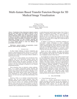 Multi-Feature Based Transfer Function Design for 3D Medical Image Visualization