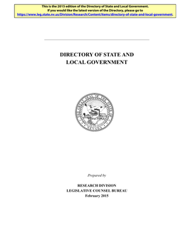 2015 Directory of State and Local Government