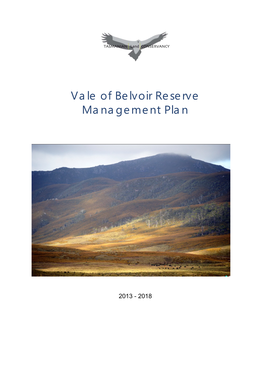 Vale of Belvoir Reserve Management Plan