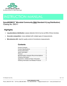 Zymobiomics Microbial Community DNA Standard II (Log Distribution)