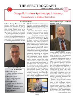 THE SPECTROGRAPH Volume 23, Number 2 Spring 2007