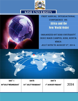 Africa and the New World Order KISII UNIVERSITY 2014