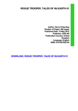 Rogue Trooper: Tales of Nu-Earth 01 Download Free