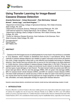 Using Transfer Learning for Image-Based Cassava Disease