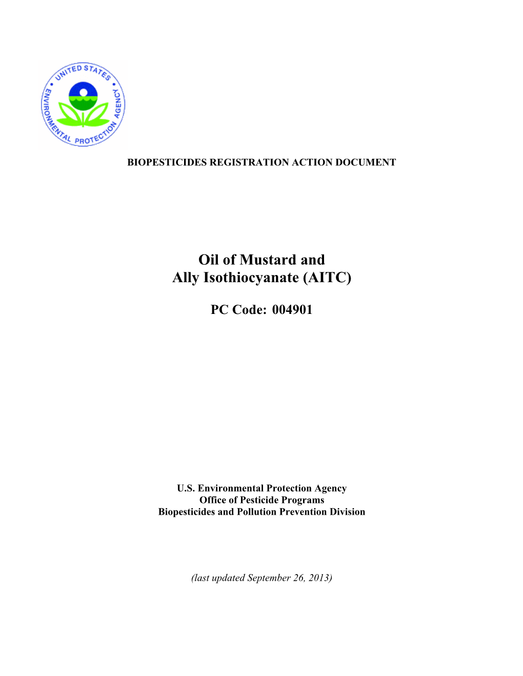 Oil of Mustard and Ally Isothiocyanate (AITC)