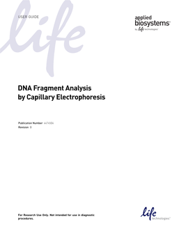 DNA Fragment Analysis by Capillary Electrophoresis User Guide
