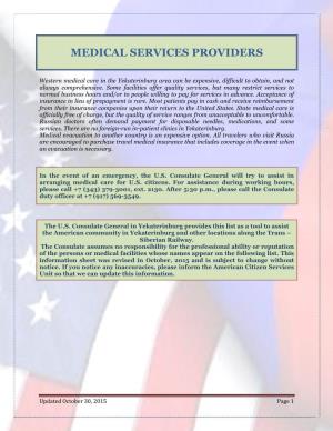 Medical Services Providers