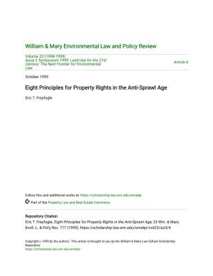 Eight Principles for Property Rights in the Anti-Sprawl Age